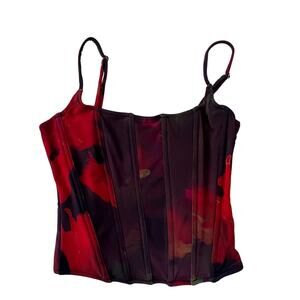 Red Corset Brooklyn Karma Bustier Whimsigoth Dark Fairy Small Romantic